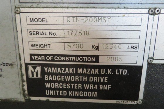 MAZAK - Quick Turn NEXUS 200 MSY CNC Lathe with y-axis used