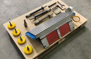 Milling machine table 700 x 270 mm / horizontal shaft / collets
