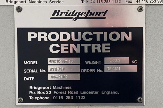 BRIDGEPORT - VMC 1000 X 22 MOULDMASTER