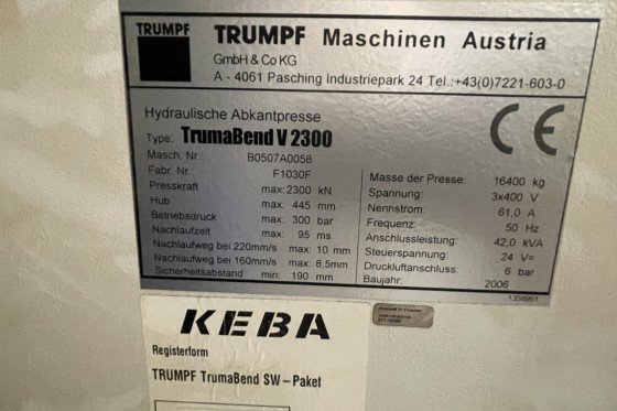 TRUMPF - TrumaBend V2300