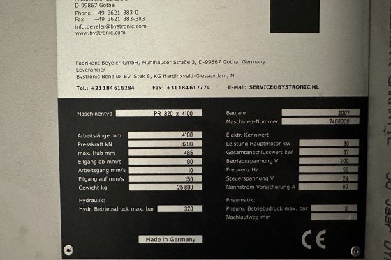 BYSTRONIC - PR 320 x 4100