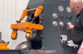 Pullmax F13C flanging machine boerdelmaschine forming dishing tank MACH4METAL head 3000 x 13 mm