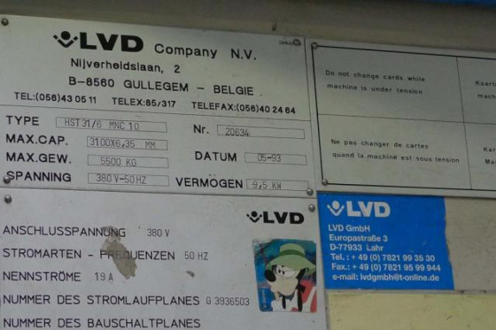 LVD - CNC Guillotine / tafel shere