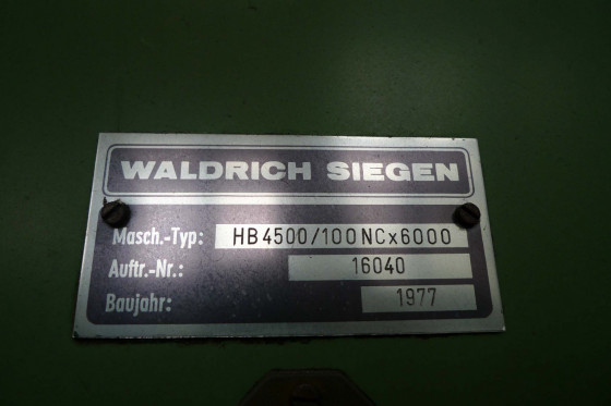 WALDRICH SIEGEN - HB 4500 x 100 NC x 6000
