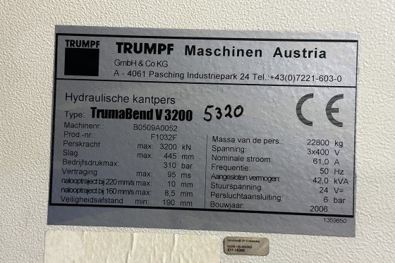 TRUMPF - Trumabend V3200