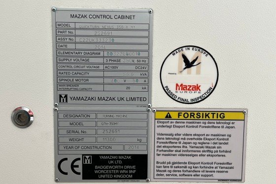 MAZAK - QUICK TURN NEXUS 350-II MY
