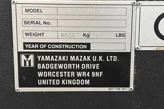 MAZAK - Quick Turn NEXUS 350 MY