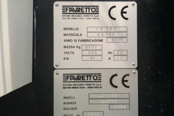 FAVRETTO - MC-160 DGT CNC 