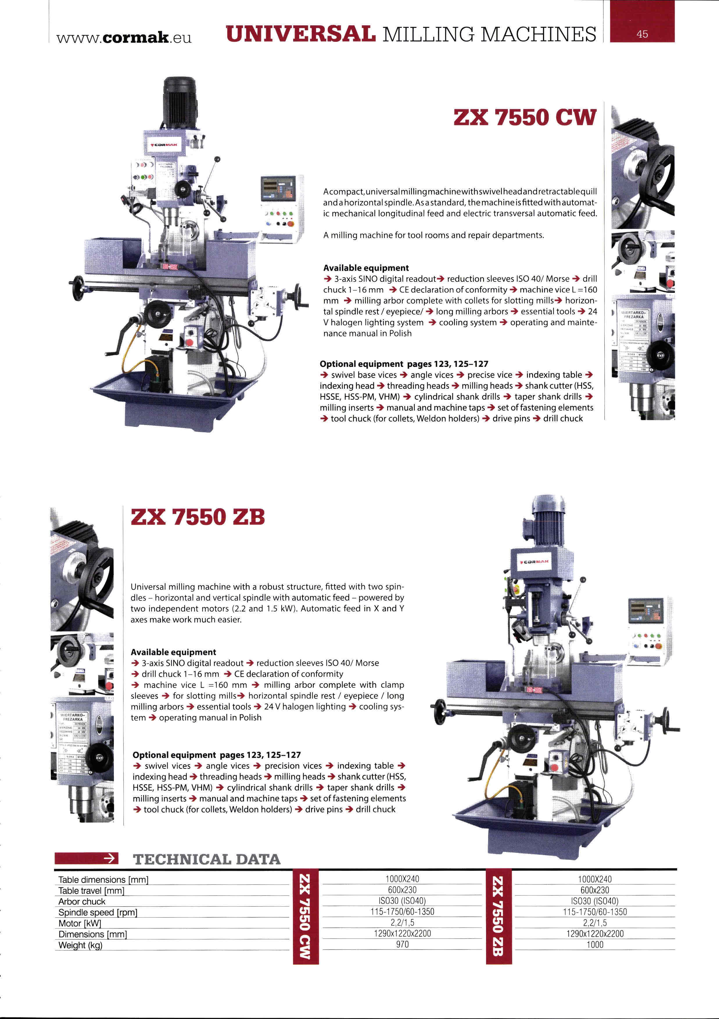 Cormak ZX 7550 CW Universal milling machines | Mach4Metal Cormak ZX 7550 CW Universal milling machines | Mach4Metal