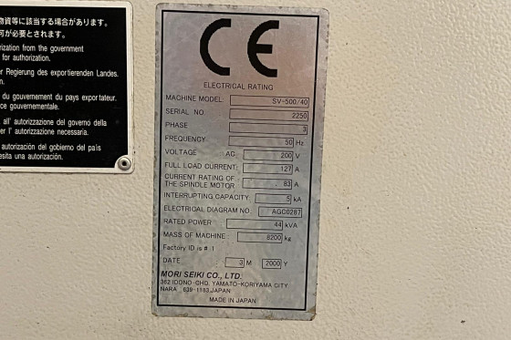 MORI SEIKI - SV-500/40 3-axis CNC machine (VMC) used | Mach4Metal
