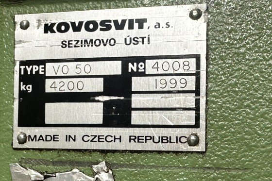MAS Kovosvit - VO 50 / 1250