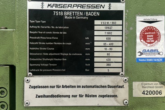 KAISER - V63W / 860