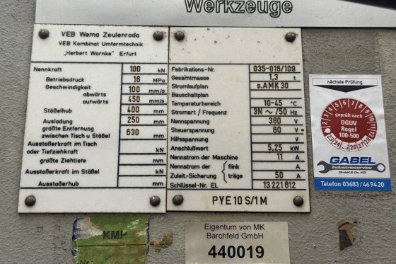 WMW Zeulenroda - PYE 10 S1M