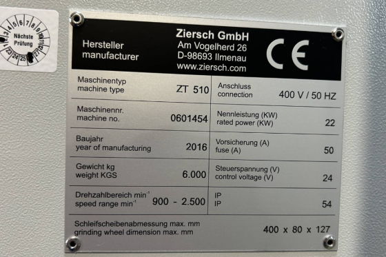 Використовується Ziersch - ZT 510 Плоскошліфувальний верстат