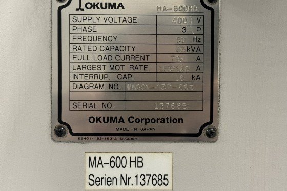 Okuma - MA-600 HB SPACE CENTER