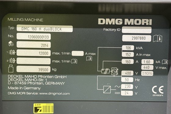 DMG MORI - DMC 160H duoBLOCK