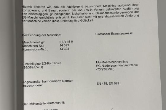 RUHRMANN PRESSEN - ESR15H