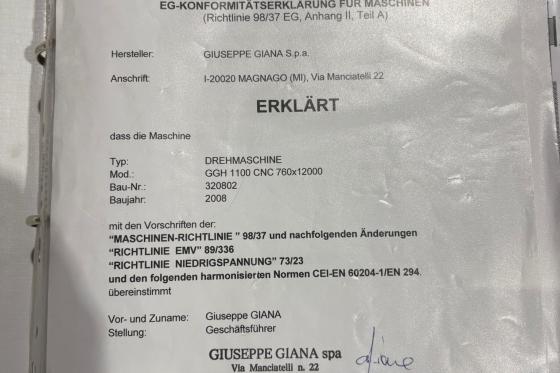 Giuseppe Giana - GGH 1100/760 x 12.000 CNC