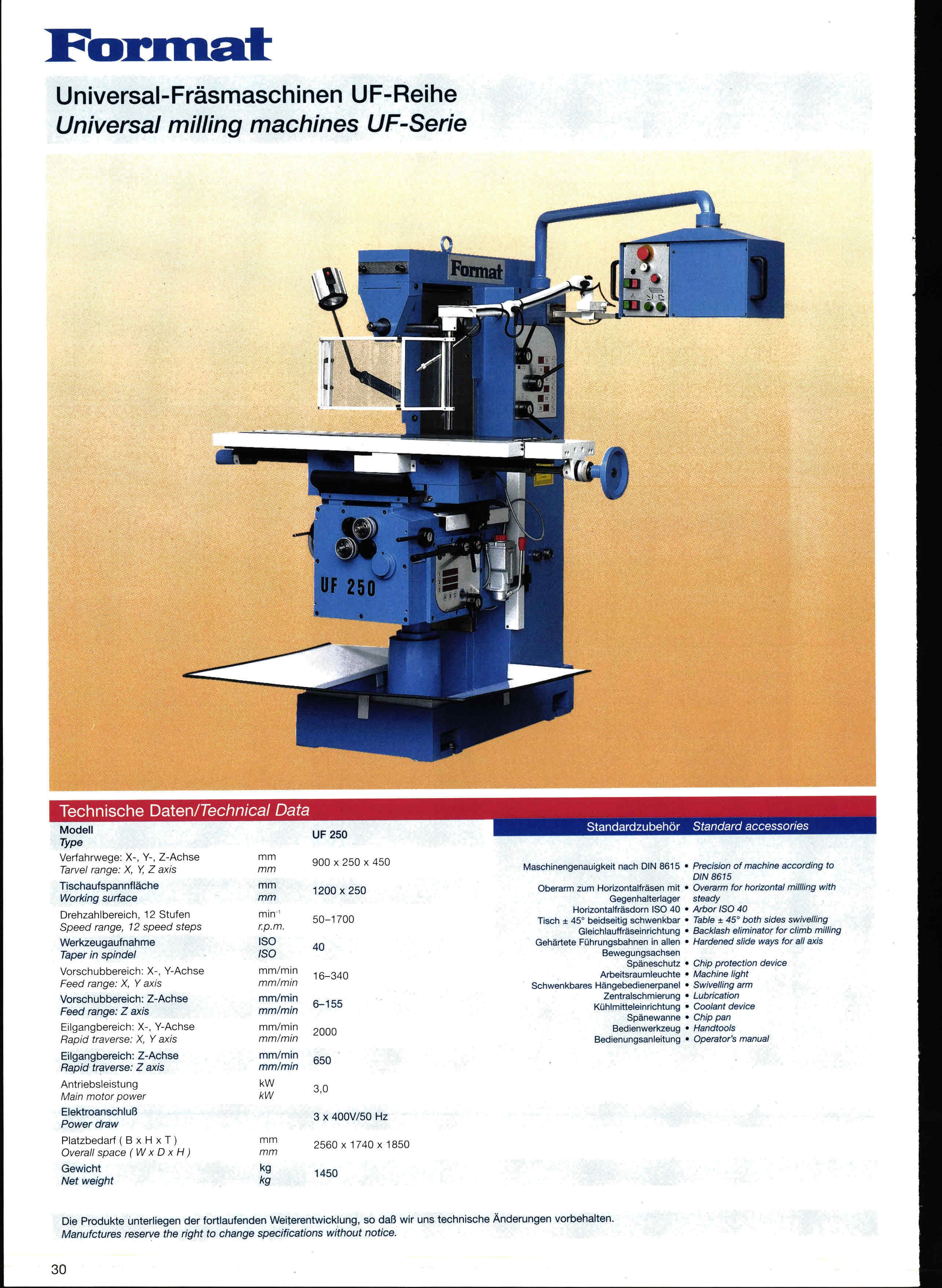 Format uf series universal milling machine | Mach4Metal
