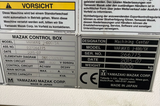 MAZAK - VARIAXIS J600-5X