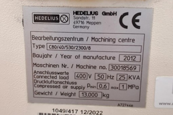 Hedelius - C80/2300/8