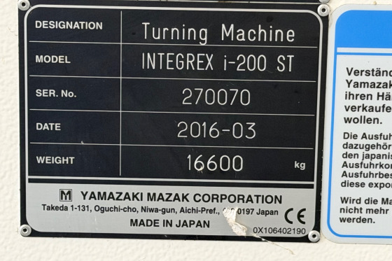 MAZAK - Integrex i-200ST x 1500U