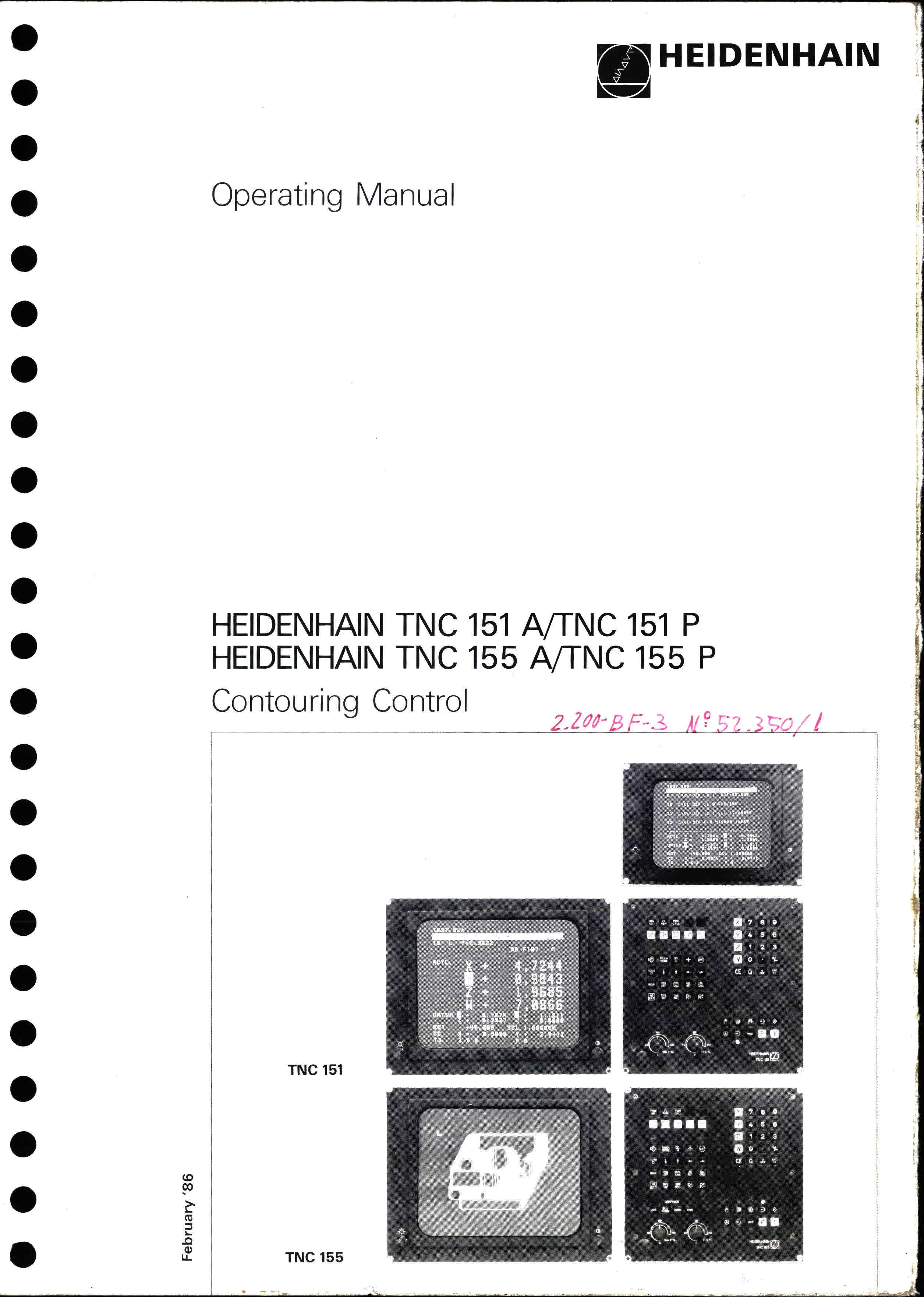 Heidenhain Tnc 151, 155 contouring control | Mach4Metal