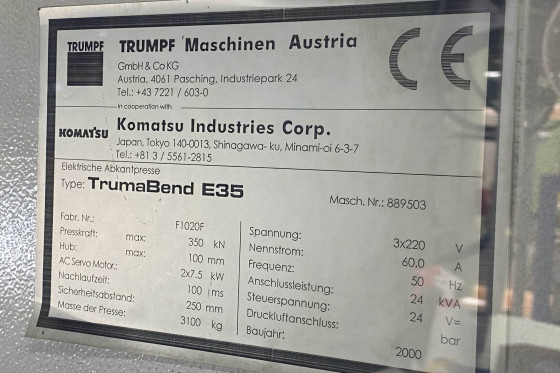 TRUMPF - TrumaBend E35