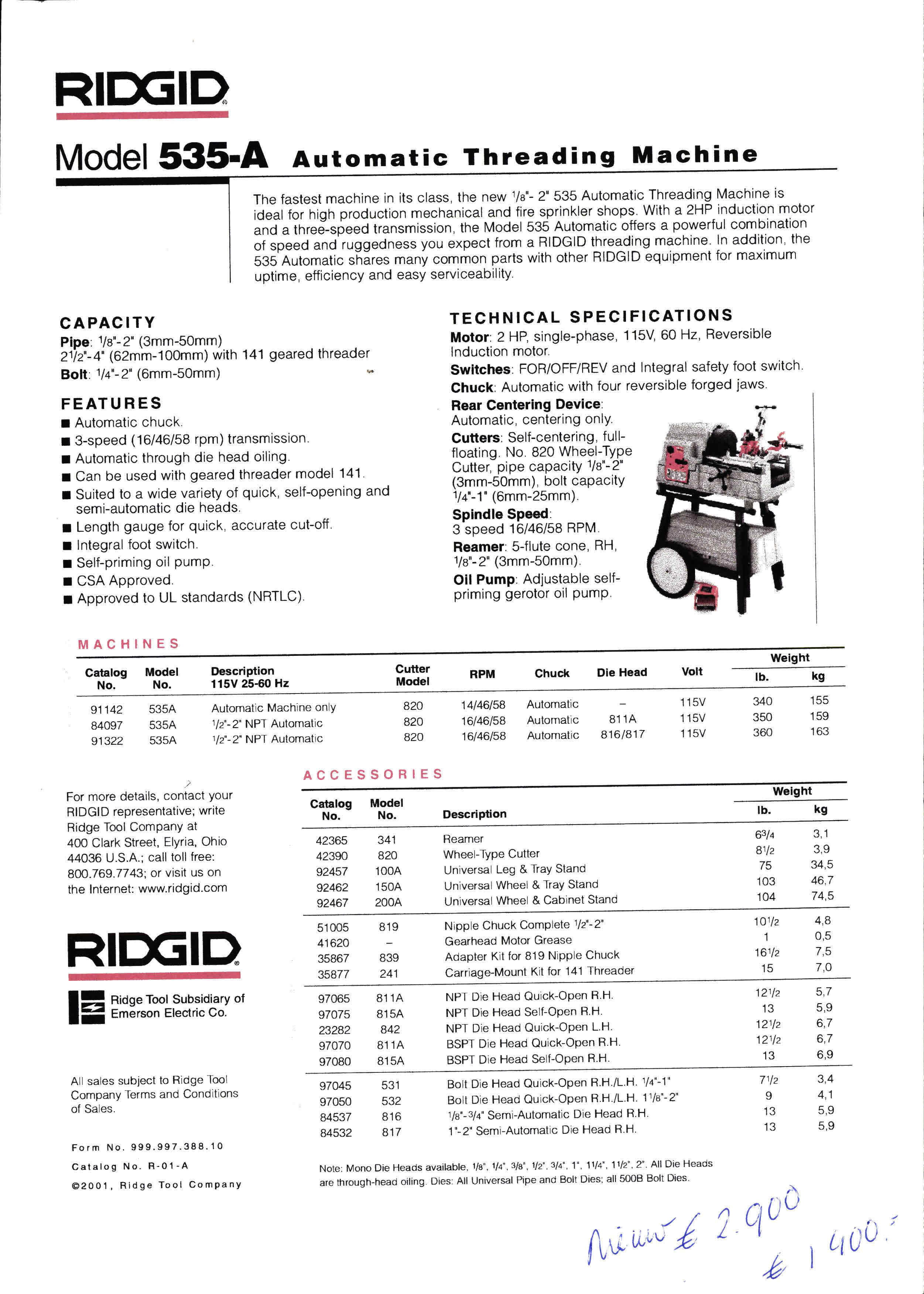 Ridgid 535A automatic threading machine | Mach4Metal