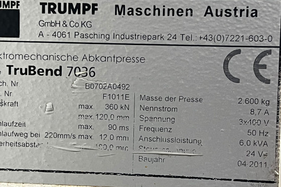 TRUMPF - Truebend 7036