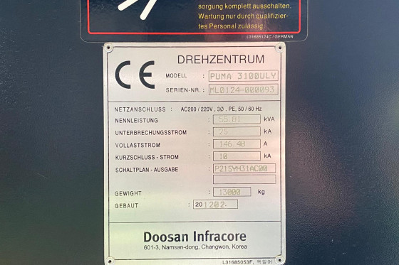 DOOSAN - 3100 ULY CNC Lathe with y-axis used | Mach4Metal